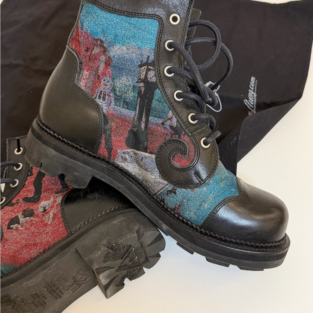 Fluevog Limited Edition Derby Swirl Tapestry Boots - Picture 9 of 10